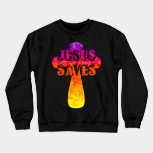 Jesus Saves Rainbow cross Crewneck Sweatshirt